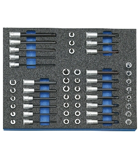 JUEGO DE VASOS DE 3/8"" EN MODULO CT 2/4, 52 PZS 2016508 GEDORE